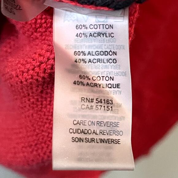 Calvin Klein Womens Cowlneck Knit Sweater Red Black Top Size Medium - Picture 6 of 6